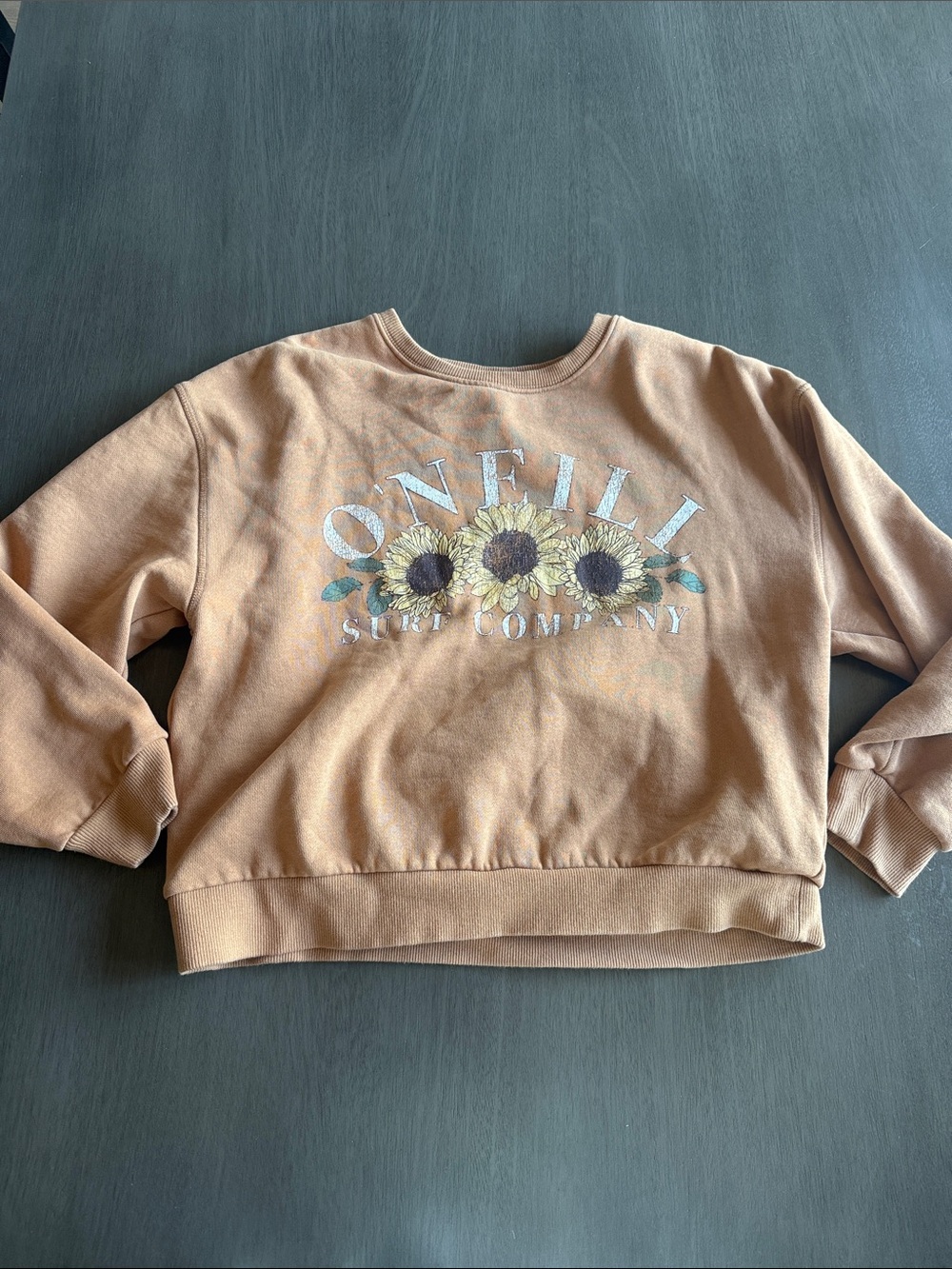 O'Neill Peach Sunflower Graphic Crewneck Sweatshirt